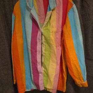 Victoria's Secret Multicolor Striped Button Down Shirt